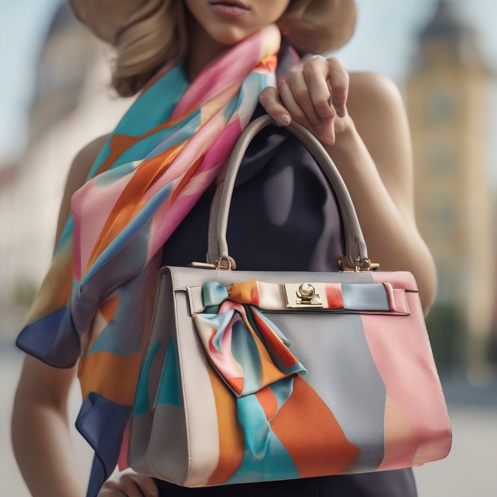 Silk Scarf on Handbag