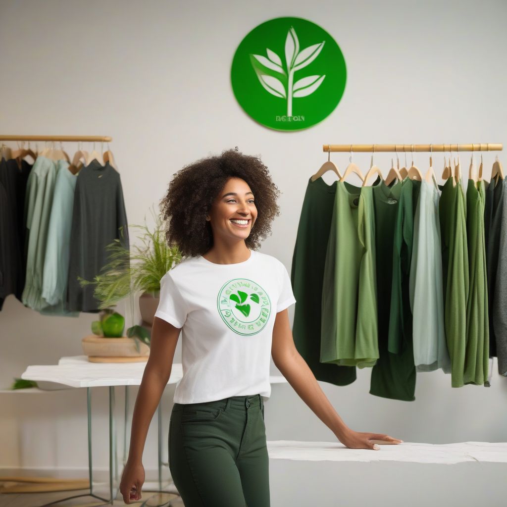 Woman Shopping for Eco-Friendly Clothes